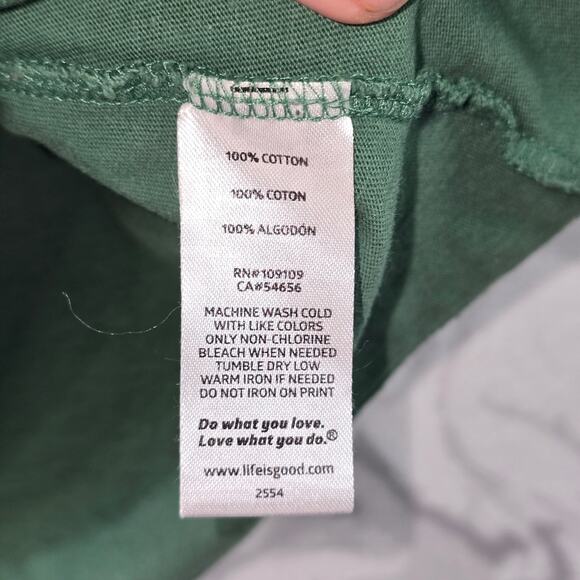 Life is Good Classic Fit Crusher Tee "Don't Moose with Me" Green Size M Women's - Picture 5 of 7